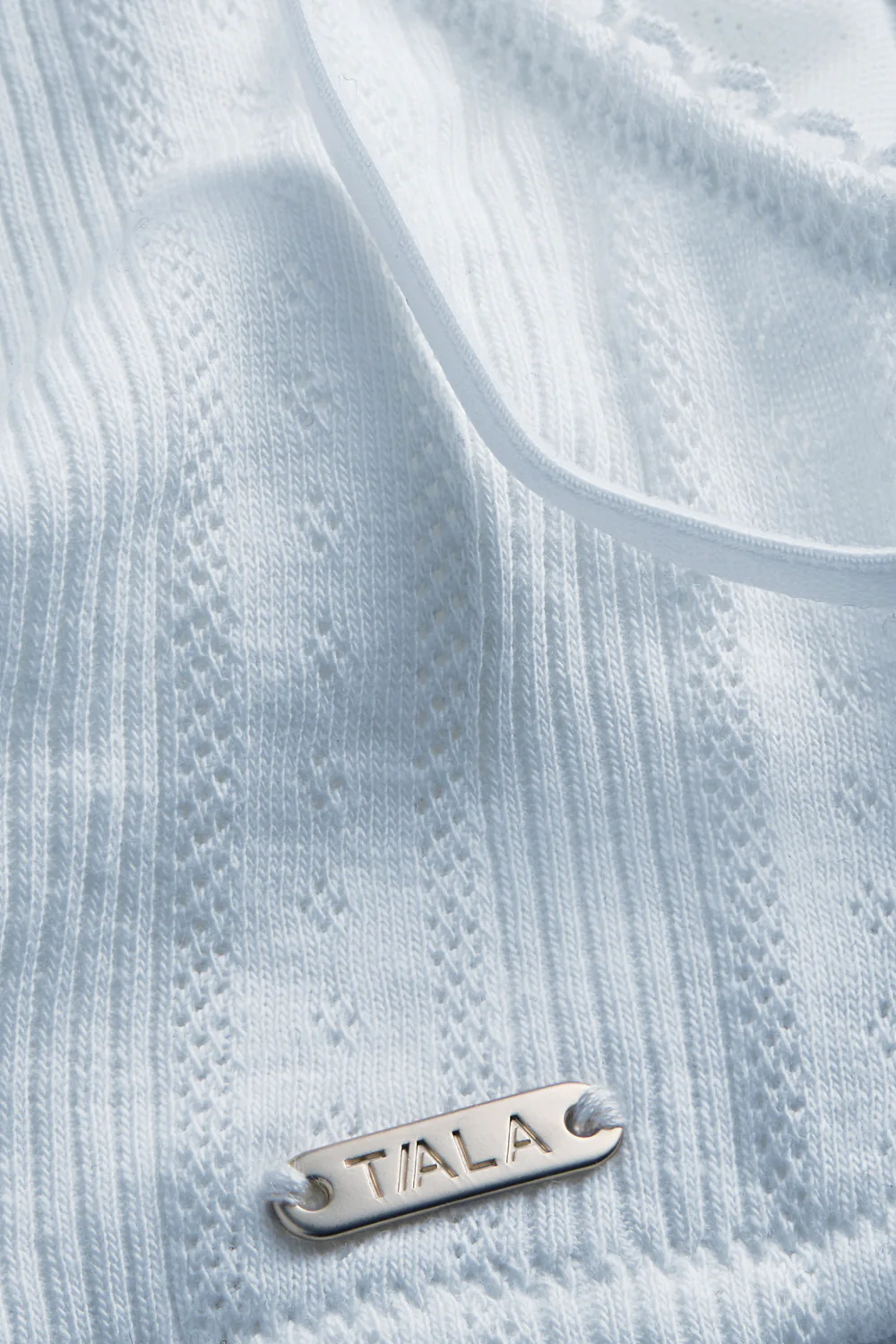 Pointelle Scoop Bra - Baby Blue - Image 5