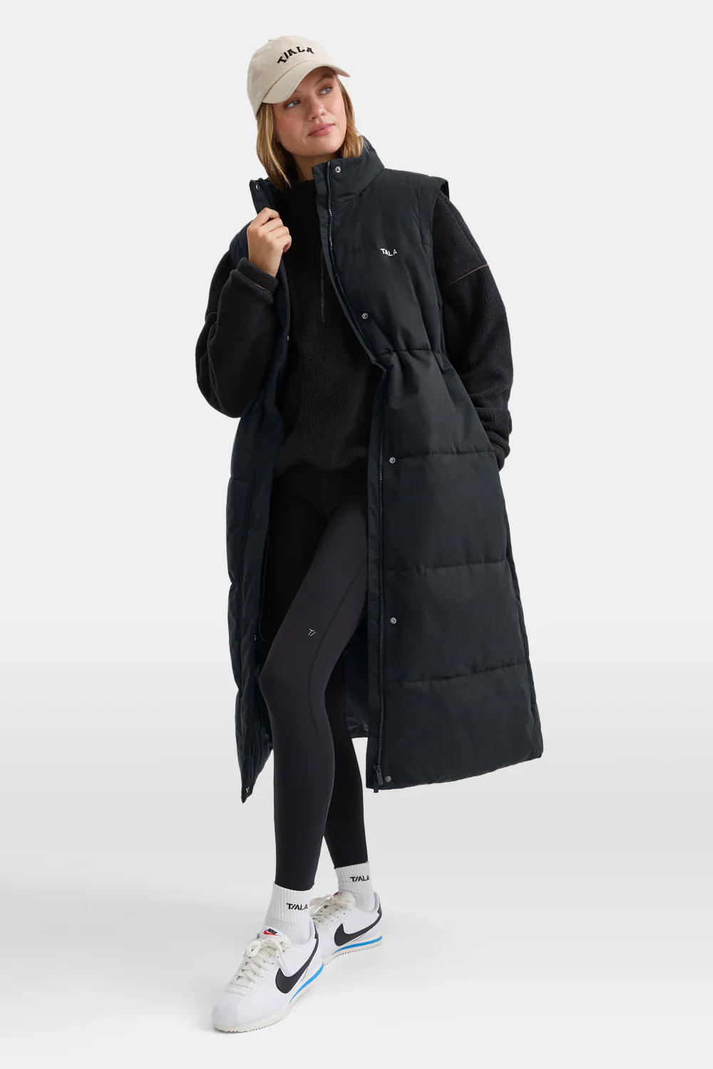 Polar Longline Puffer Coat - True Black - Image 3