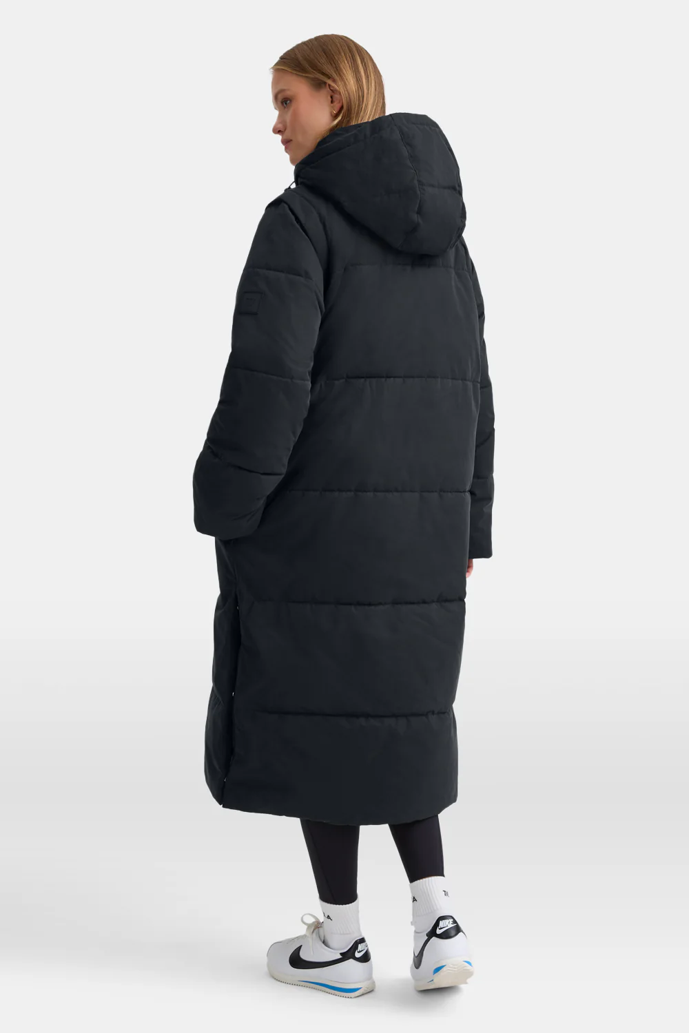 Polar Longline Puffer Coat - True Black - Image 4