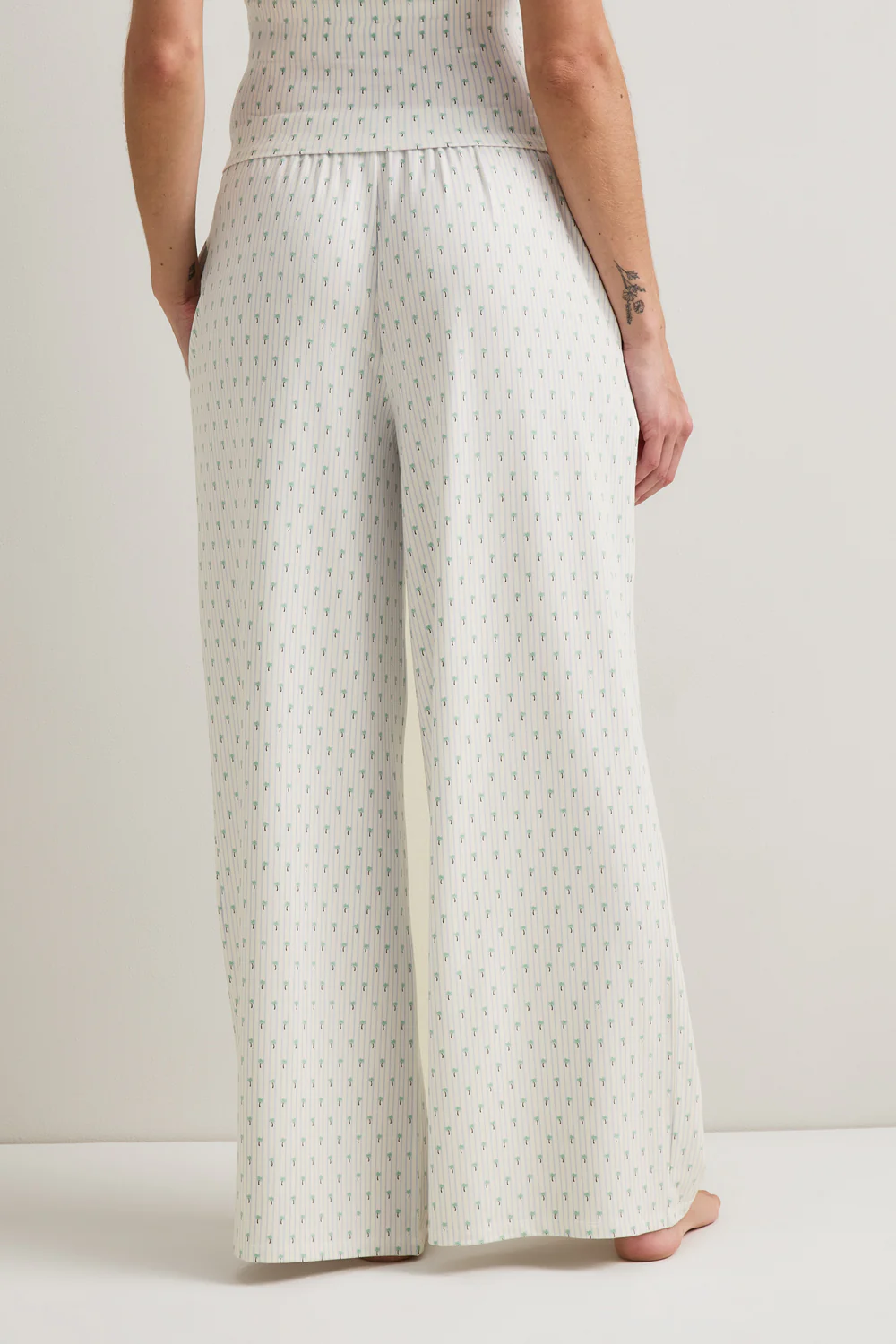 Pyjama Bottoms - Blue Stripe Palm Print - Image 4