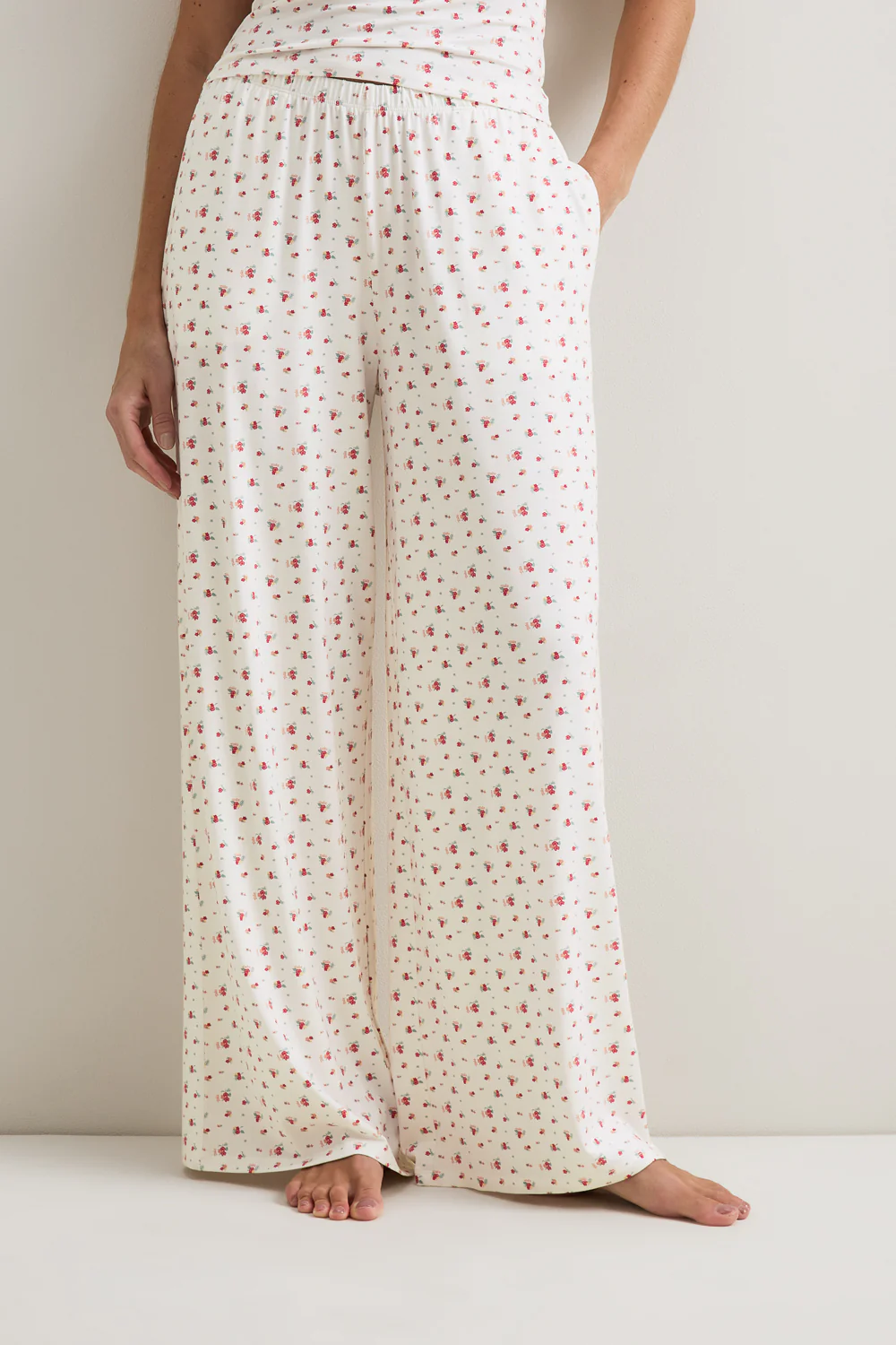 Pyjama Bottoms - Ivory Floral Print - Image 3