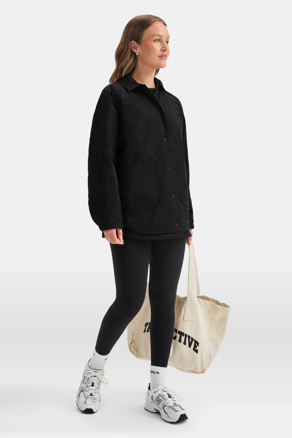 Quilted Reversible Barn Jacket - Americano / Black - Image 3