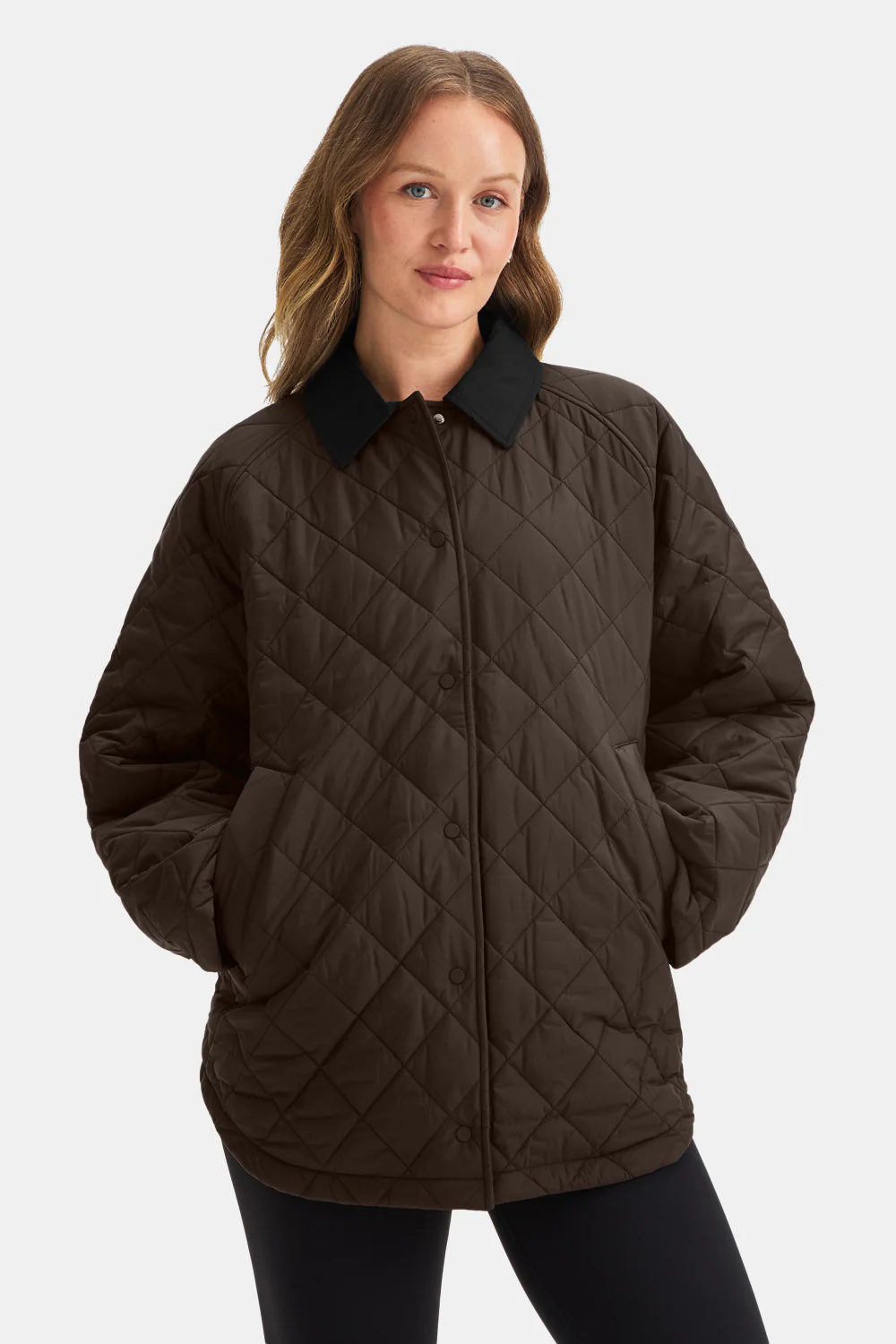 Quilted Reversible Barn Jacket - Americano / Black - Image 5