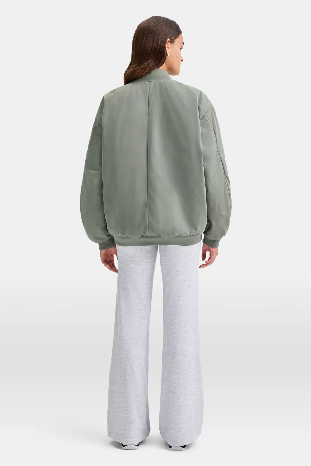 Reversible Oversized Bomber Jacket - Black And Cool Olive - Image 6