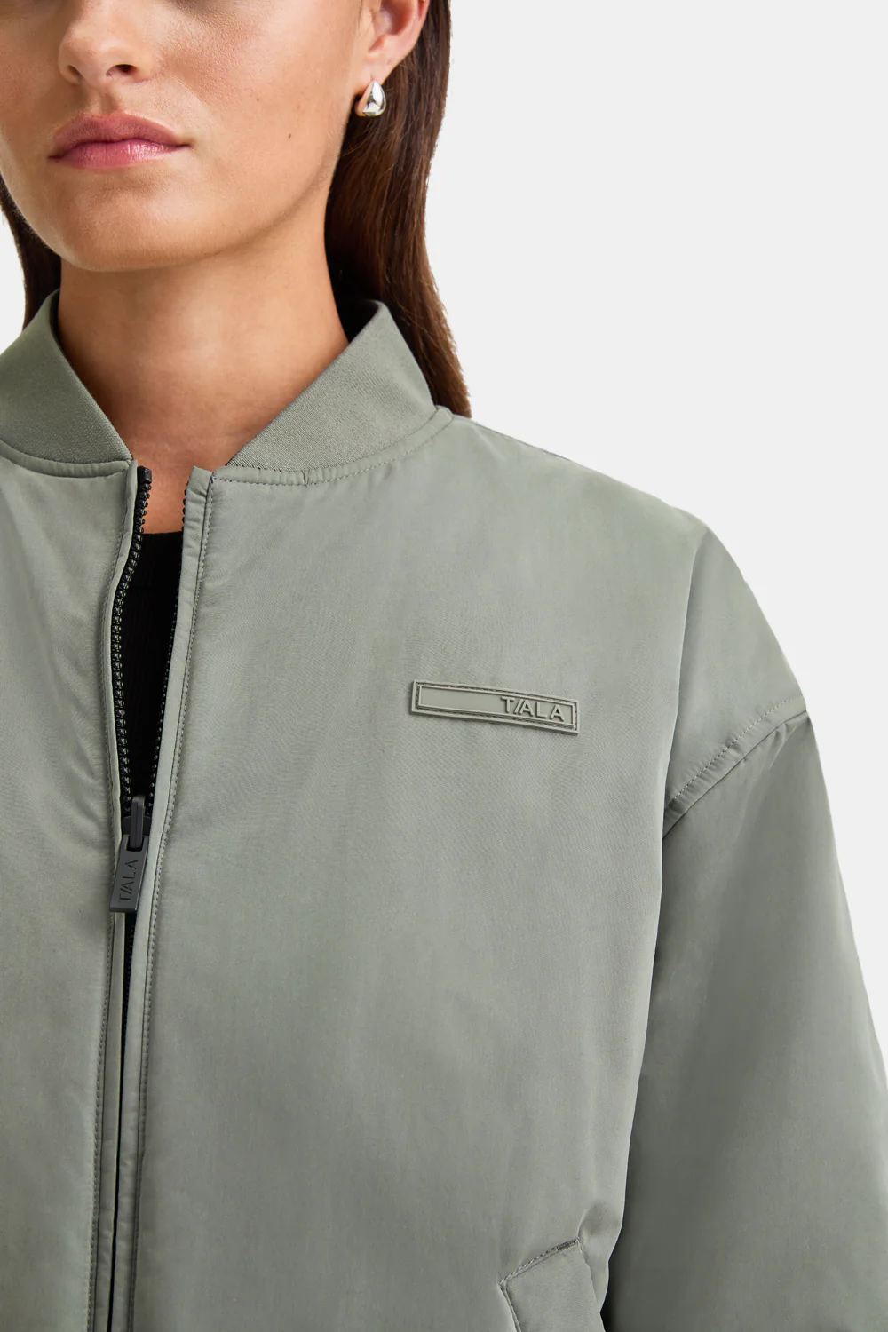 Reversible Oversized Bomber Jacket - Black And Cool Olive - Image 7