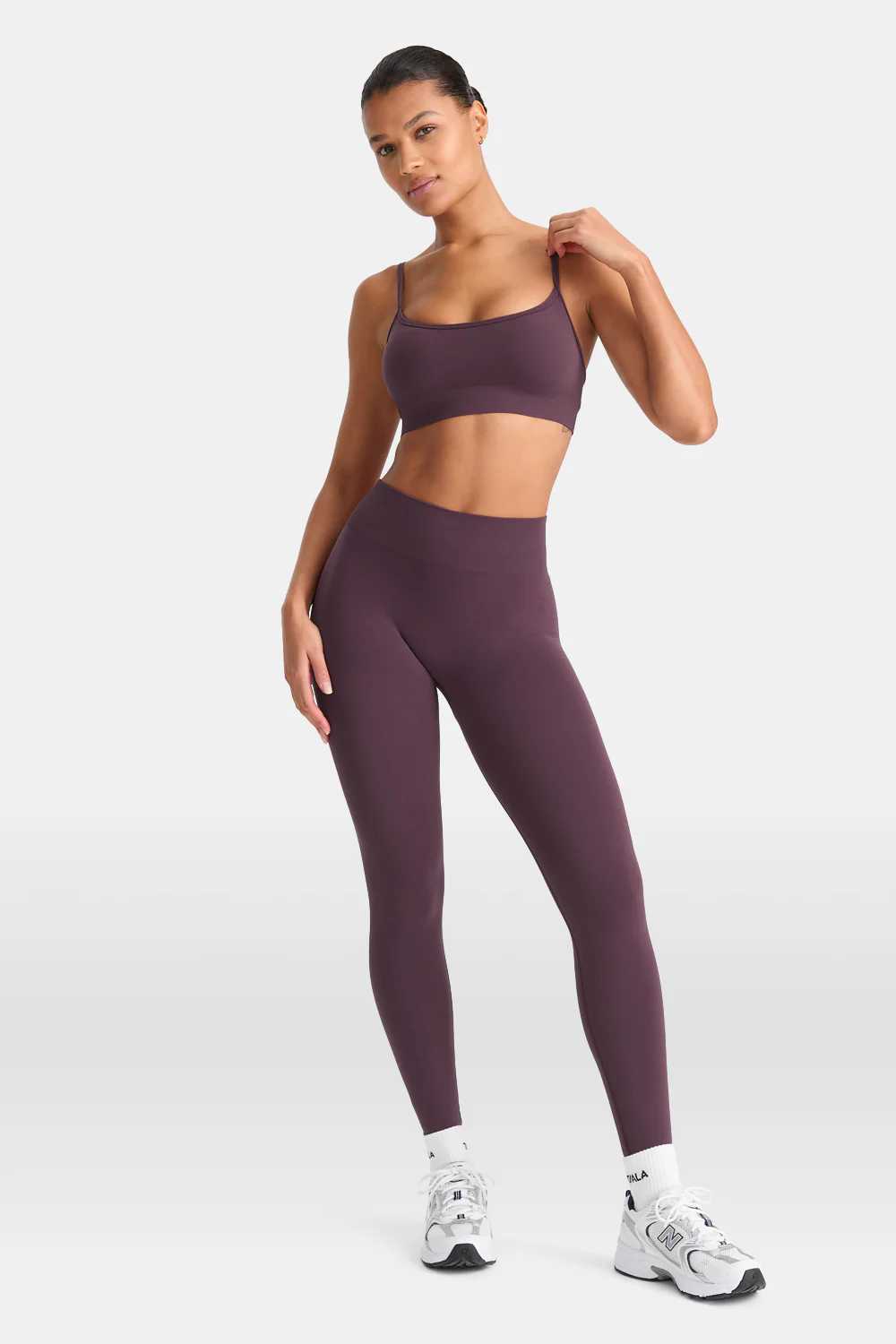Sculpt Seamless Bandeau Sports Bra - Plum Marl - Image 3