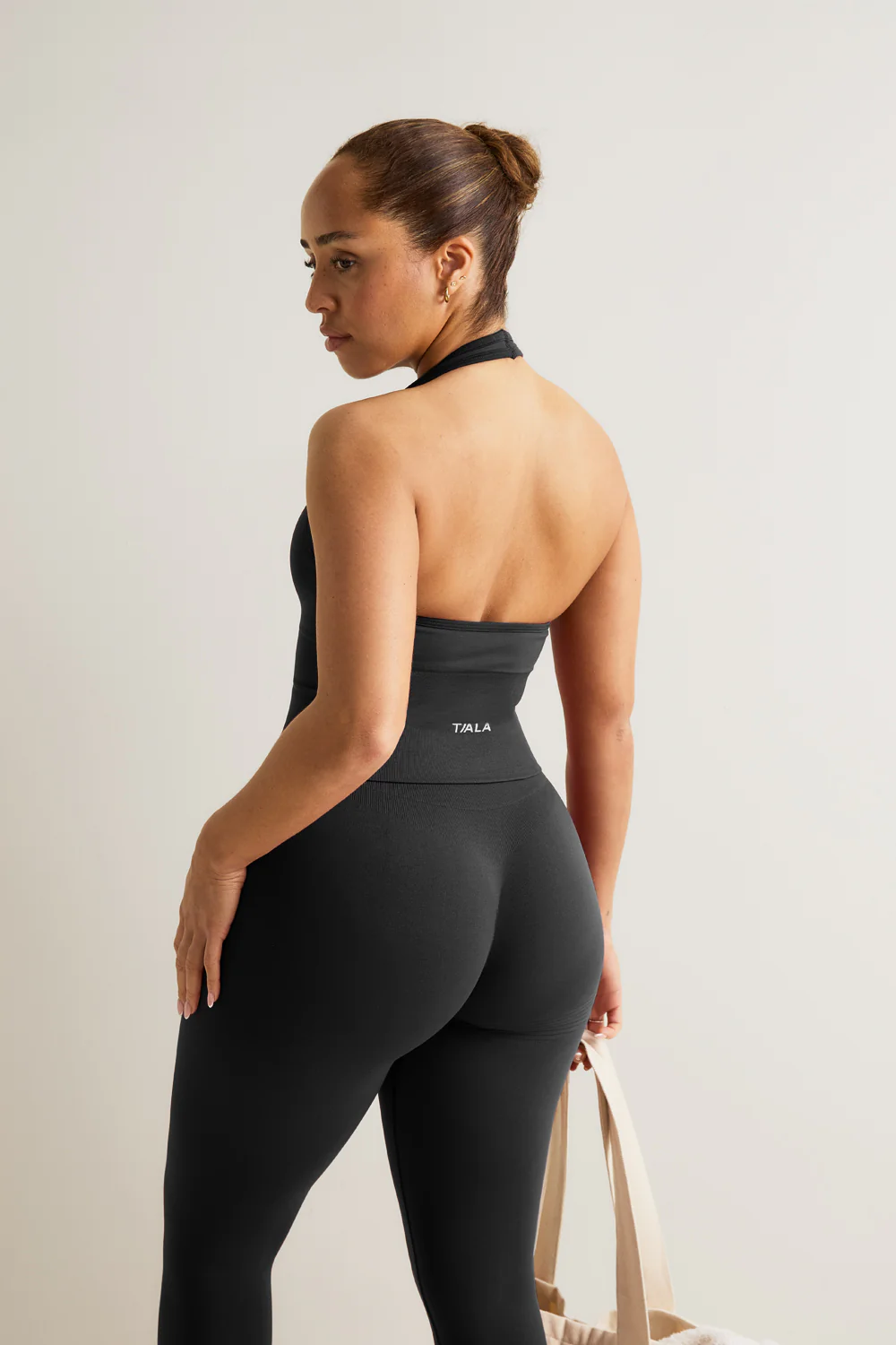 Sculpt Seamless Halter Tank - Black Marl - Image 3