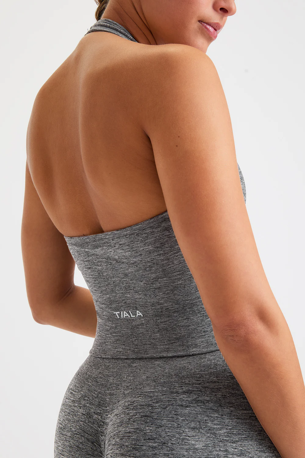 Sculpt Seamless Halter Tank - Charcoal Marl - Image 3