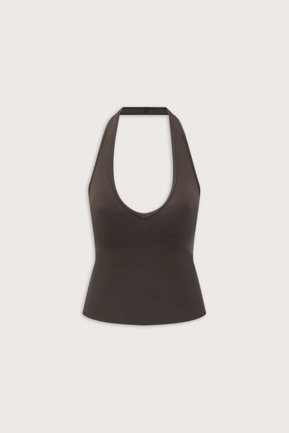 Sculpt Seamless Halter Tank - Espresso Brown - Image 2