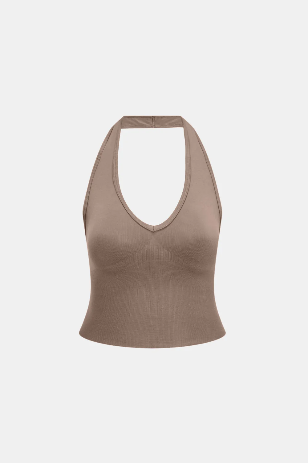 Sculpt Seamless Halter Tank - Taupe - Image 2