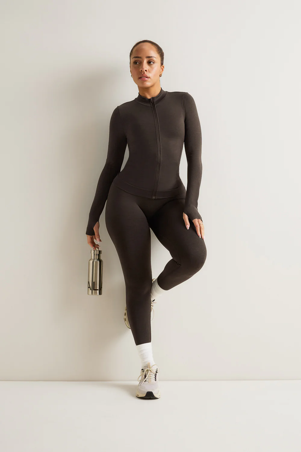 Sculpt Seamless Longline Jacket - Espresso Brown - Image 5
