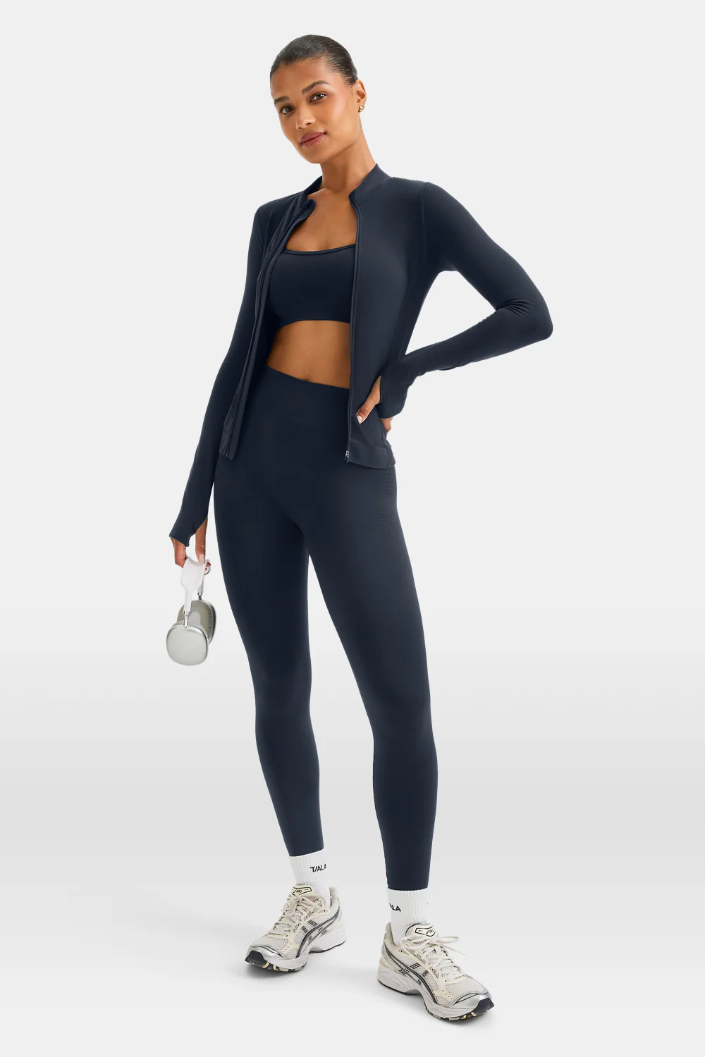 Sculpt Seamless Longline Jacket - Navy Marl - Image 3