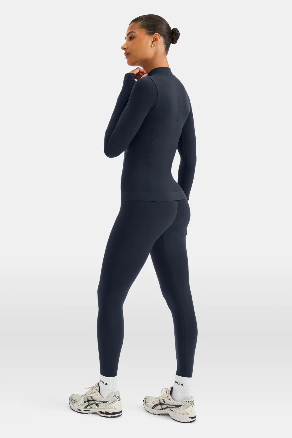 Sculpt Seamless Longline Jacket - Navy Marl - Image 4