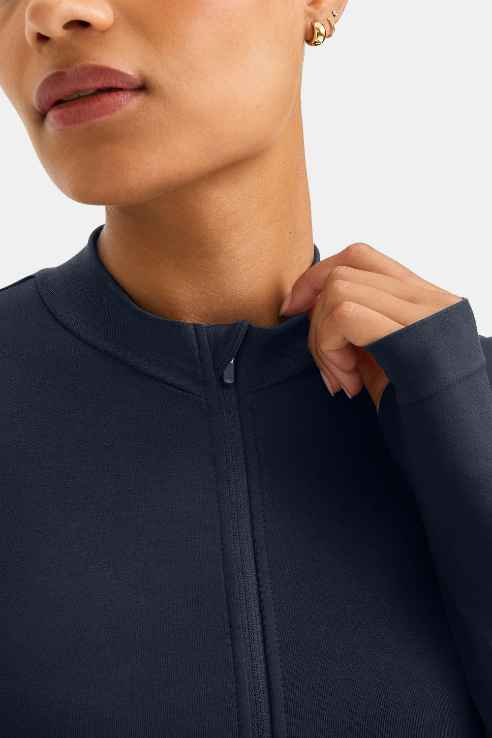 Sculpt Seamless Longline Jacket - Navy Marl - Image 5