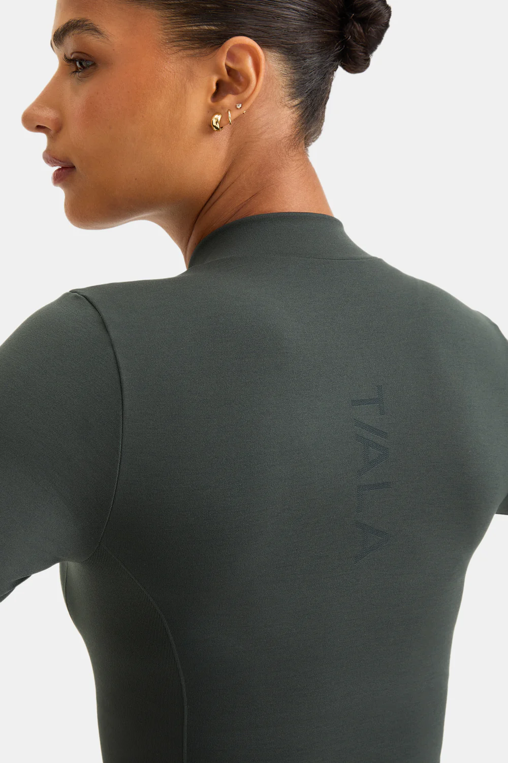 Sculpt Seamless Longline Jacket - Slate Green - Image 5