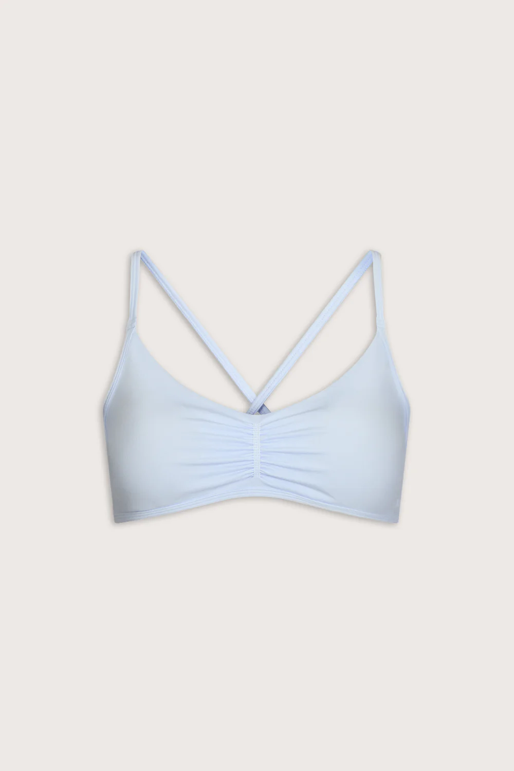Sculpt Seamless Ruched Cross Back Sports Bra - Baby Blue - Image 2