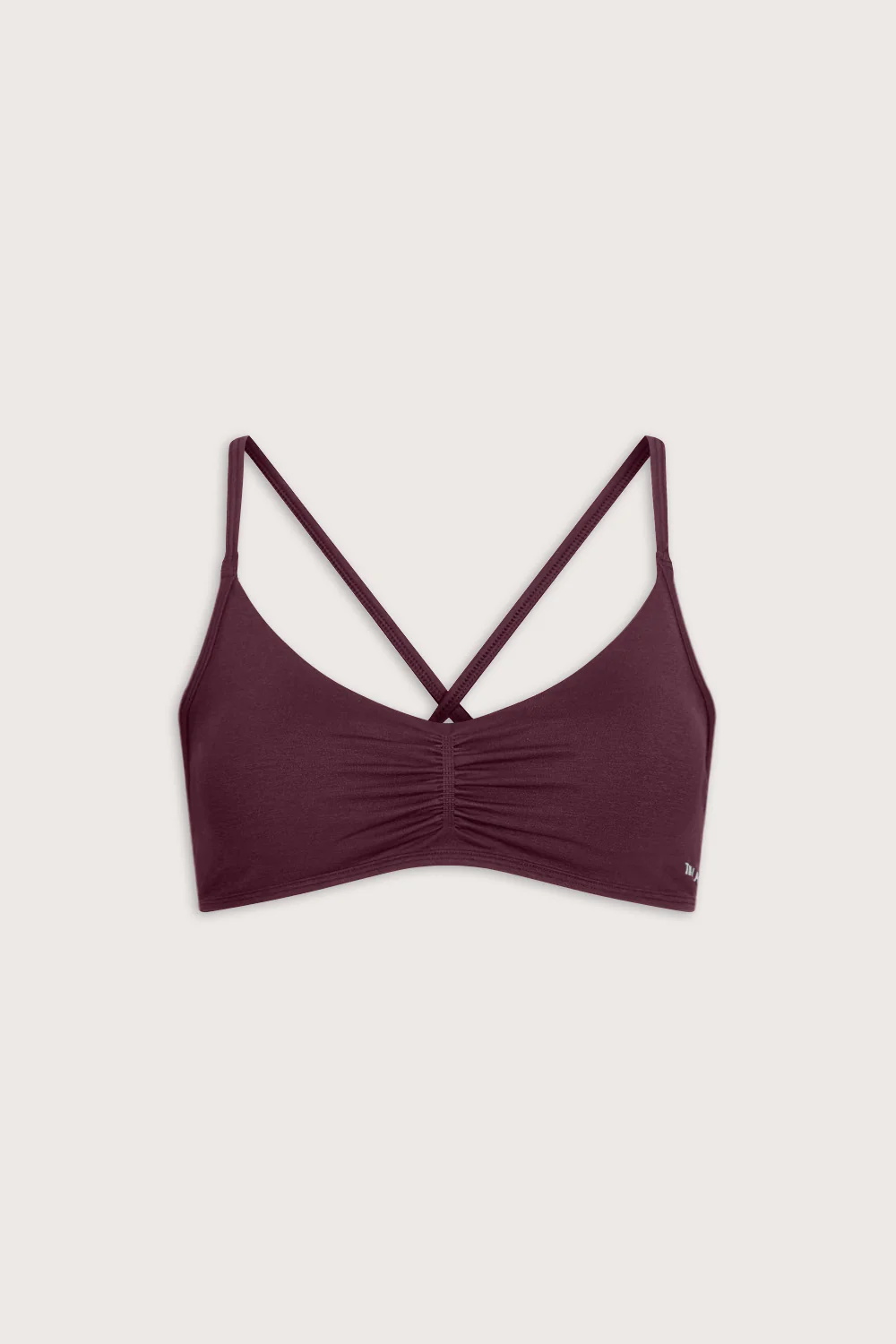 Sculpt Seamless Ruched Cross Back Sports Bra - Fig - Image 2
