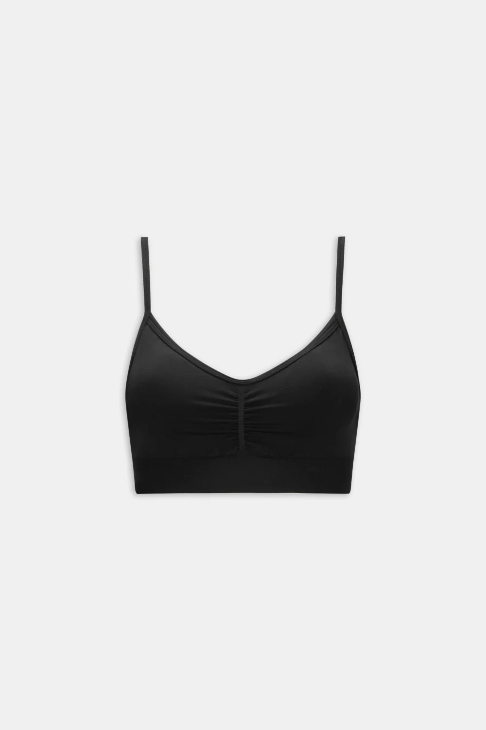 Sculpt Seamless Ruched Sports Bra - Black Marl - Image 2