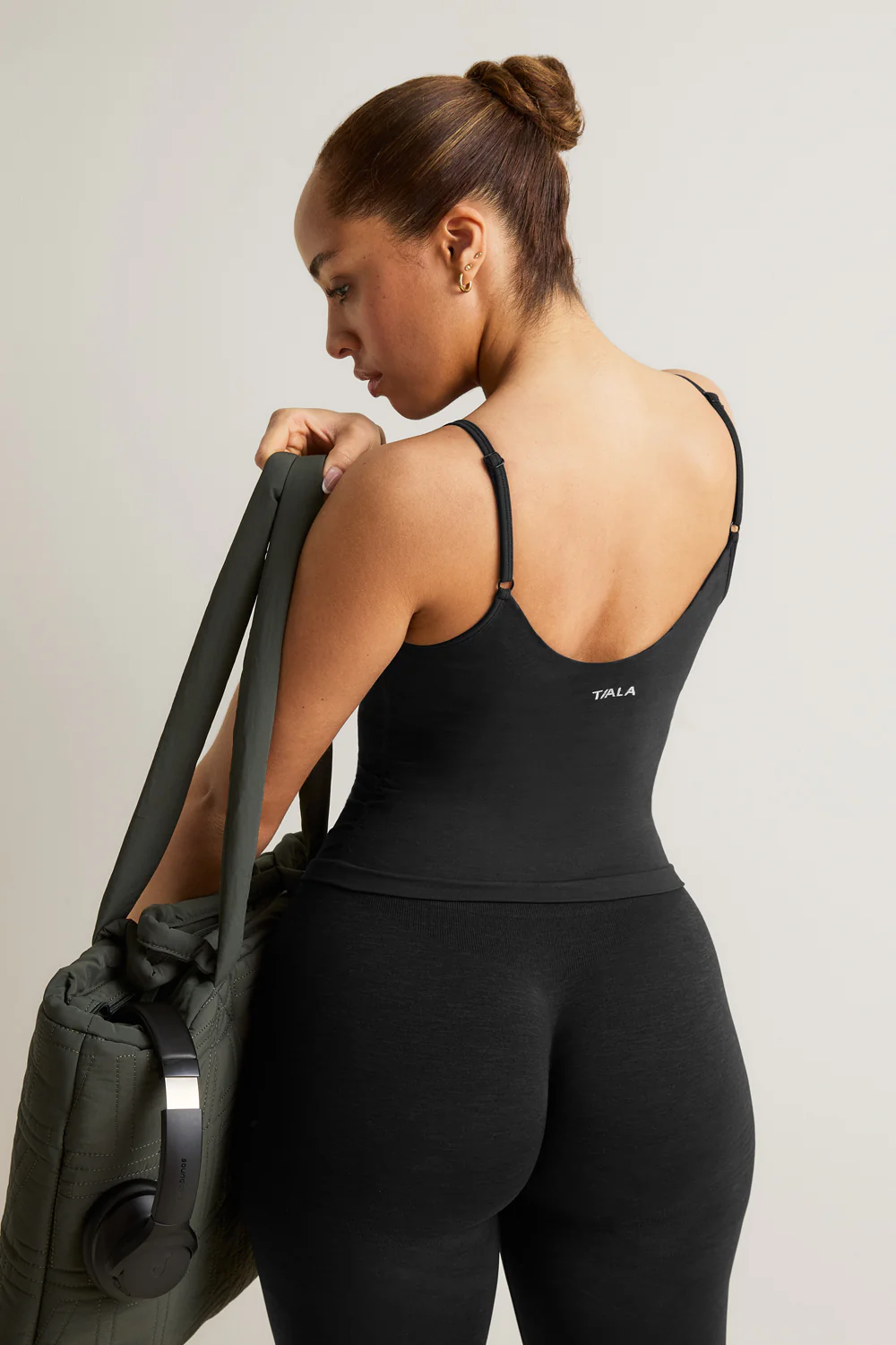 Sculpt Seamless Ruched Vest - Black Marl - Image 3