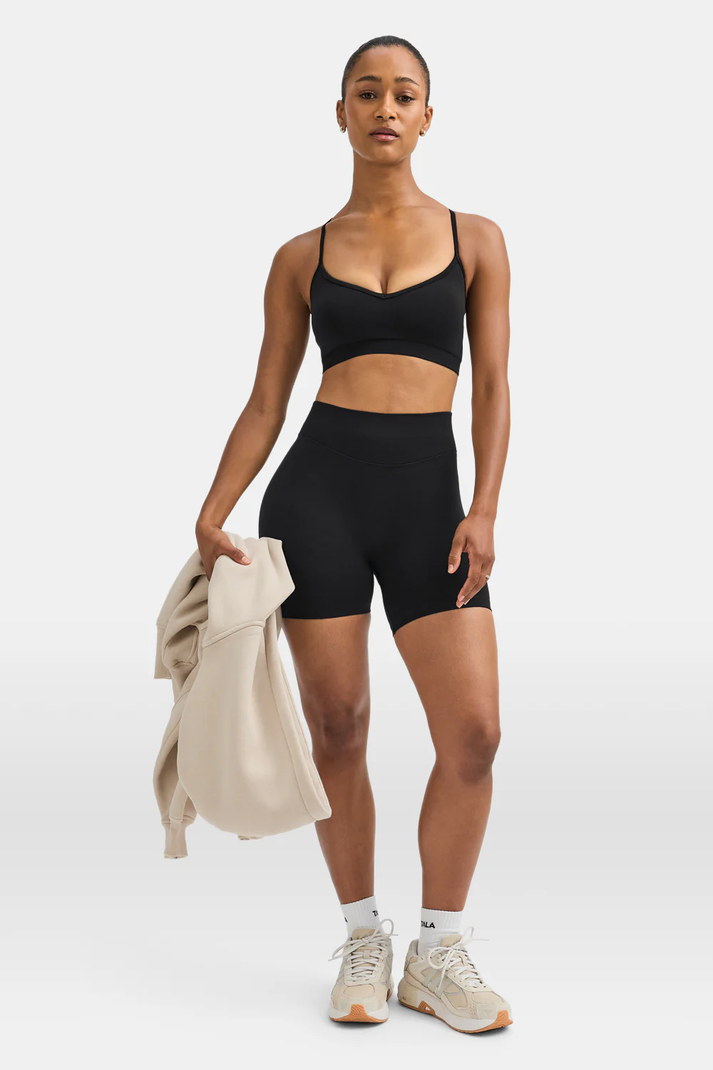 Sculpt Seamless Cross Back Sports Bra - Black Marl - Image 3