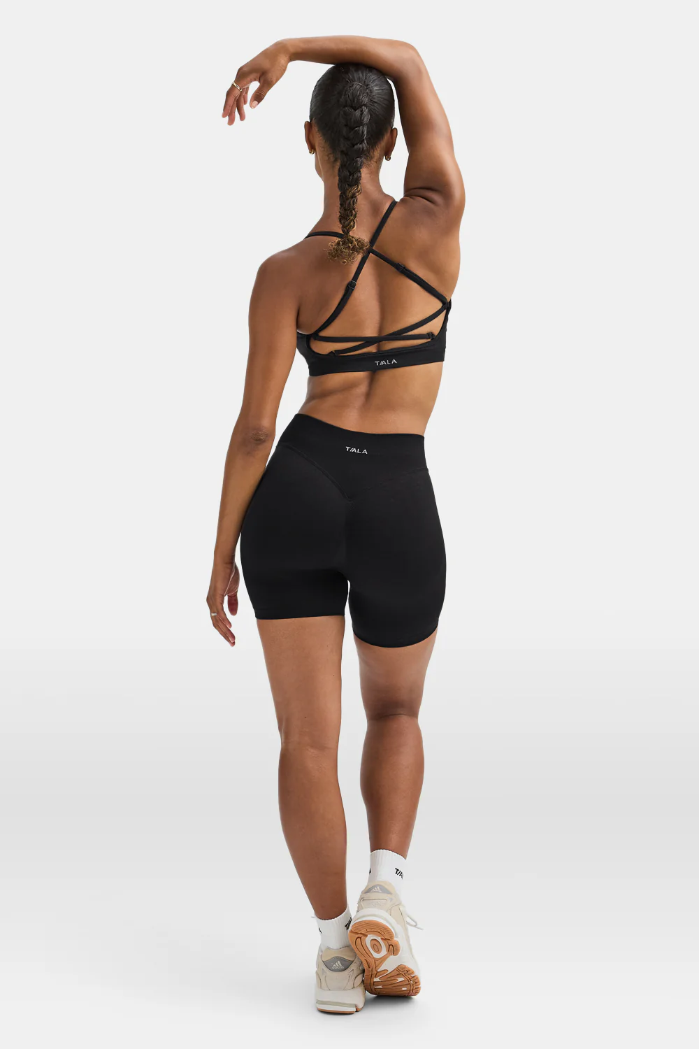 Sculpt Seamless Cross Back Sports Bra - Black Marl - Image 4