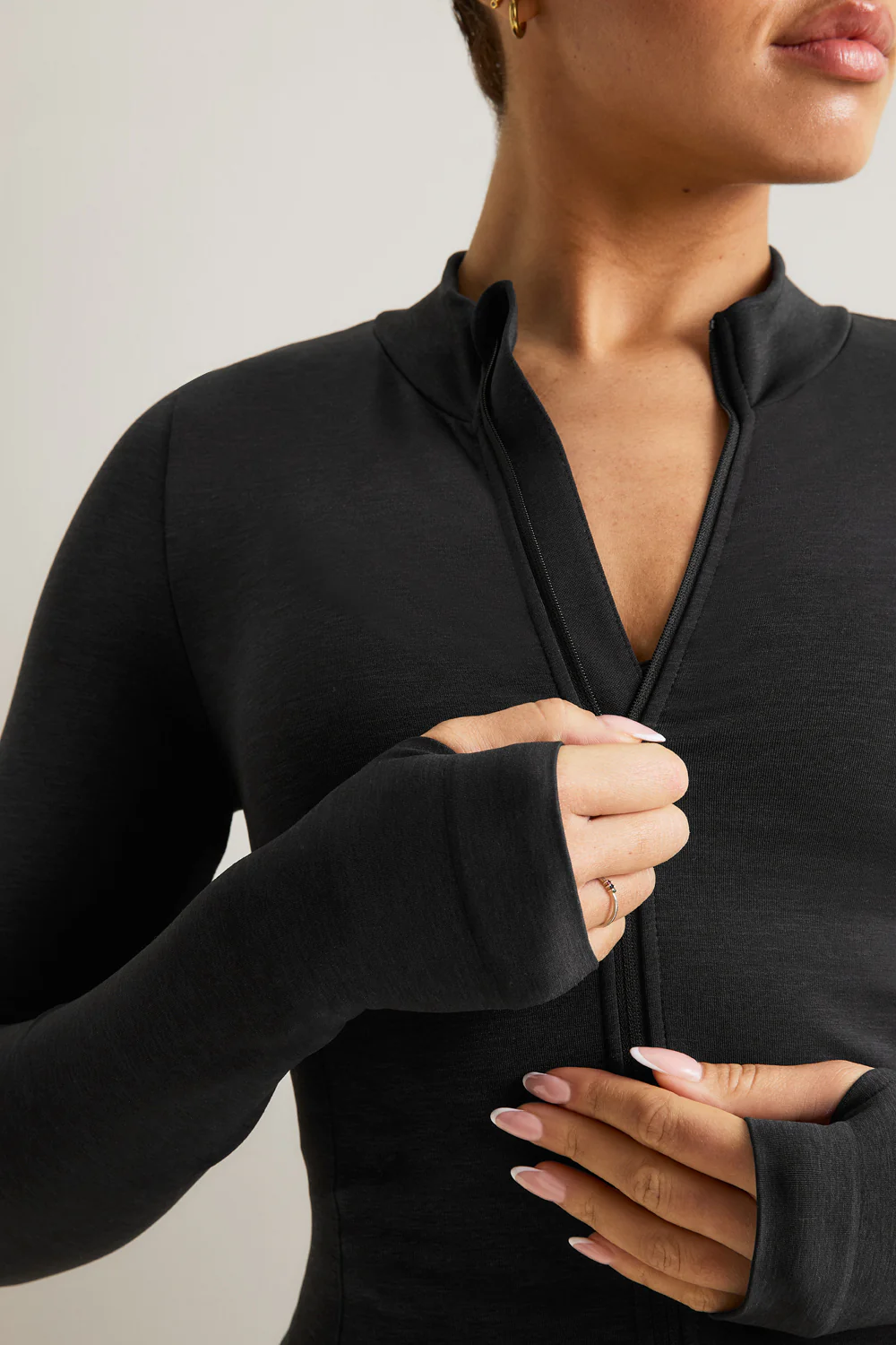 Sculpt Seamless Longline Jacket - Black Marl - Image 3