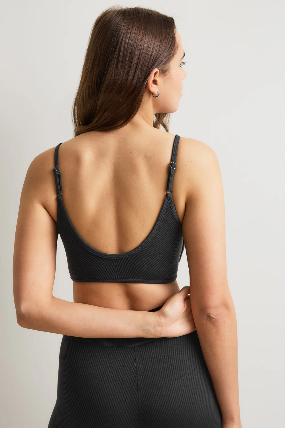 Seamless Rib Bra - Vintage Black - Image 4