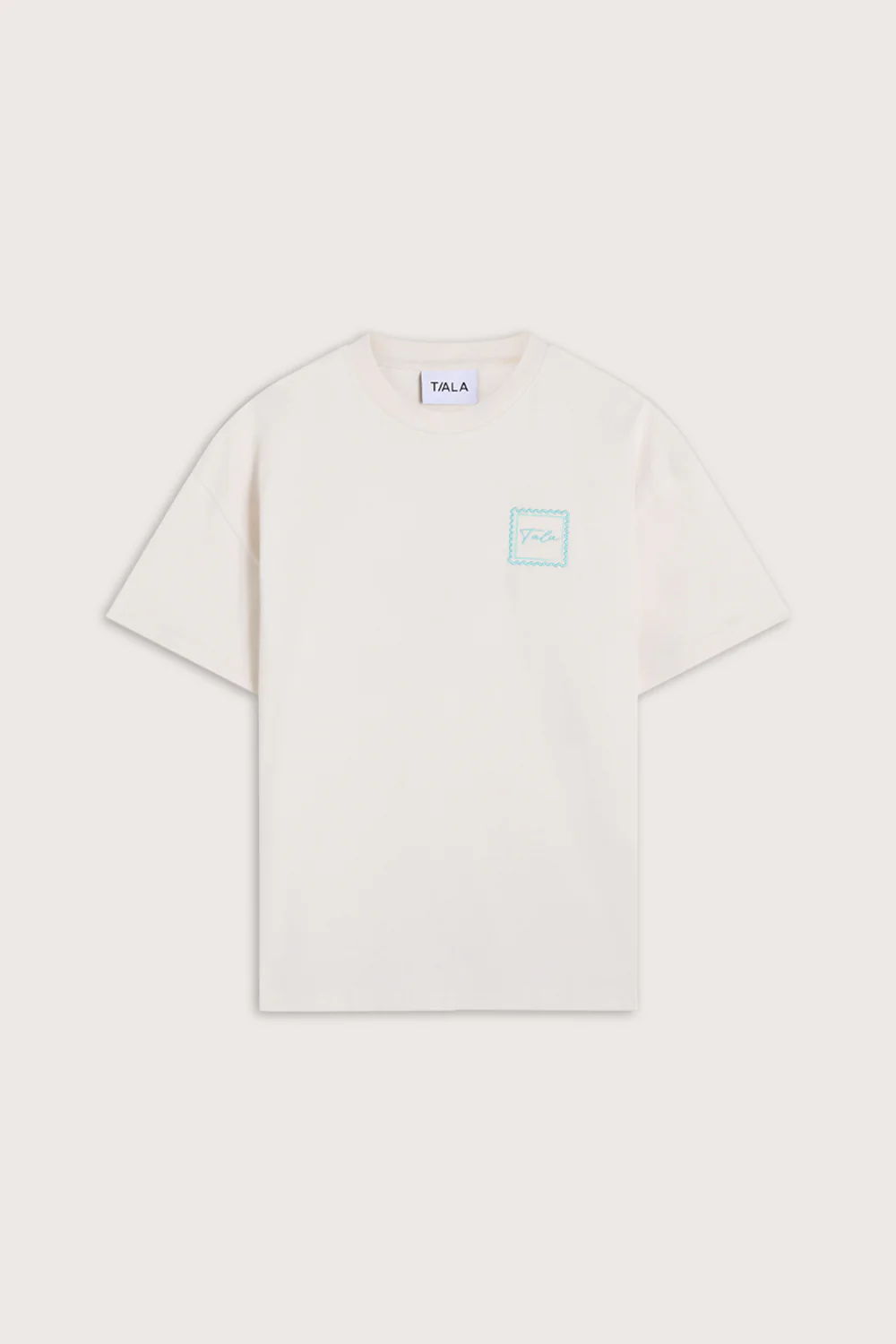 Seashells Graphic Tee - Ivory / Aqua Blue - Image 5