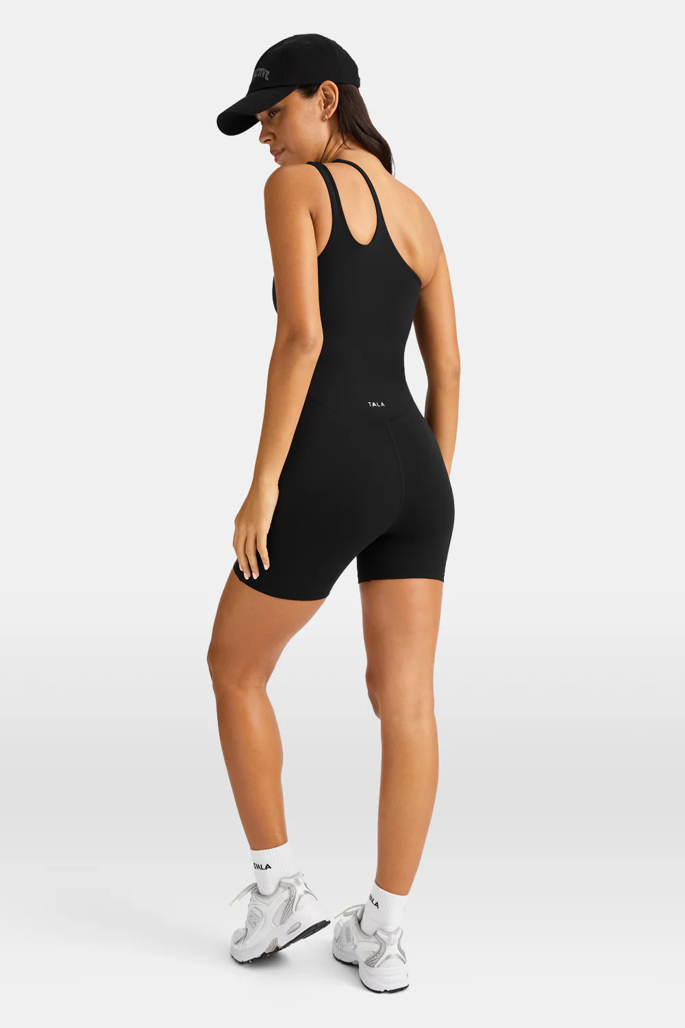 SkinLuxe Asymmetric Unitard - Shadow Black - Image 10