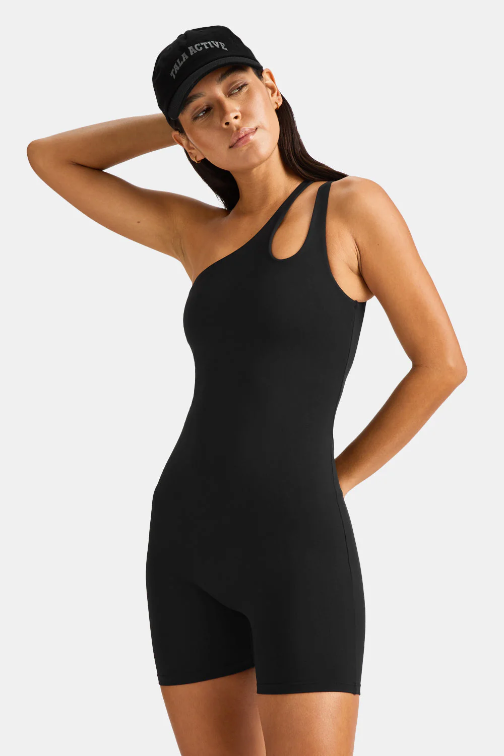 SkinLuxe Asymmetric Unitard - Shadow Black - Image 3