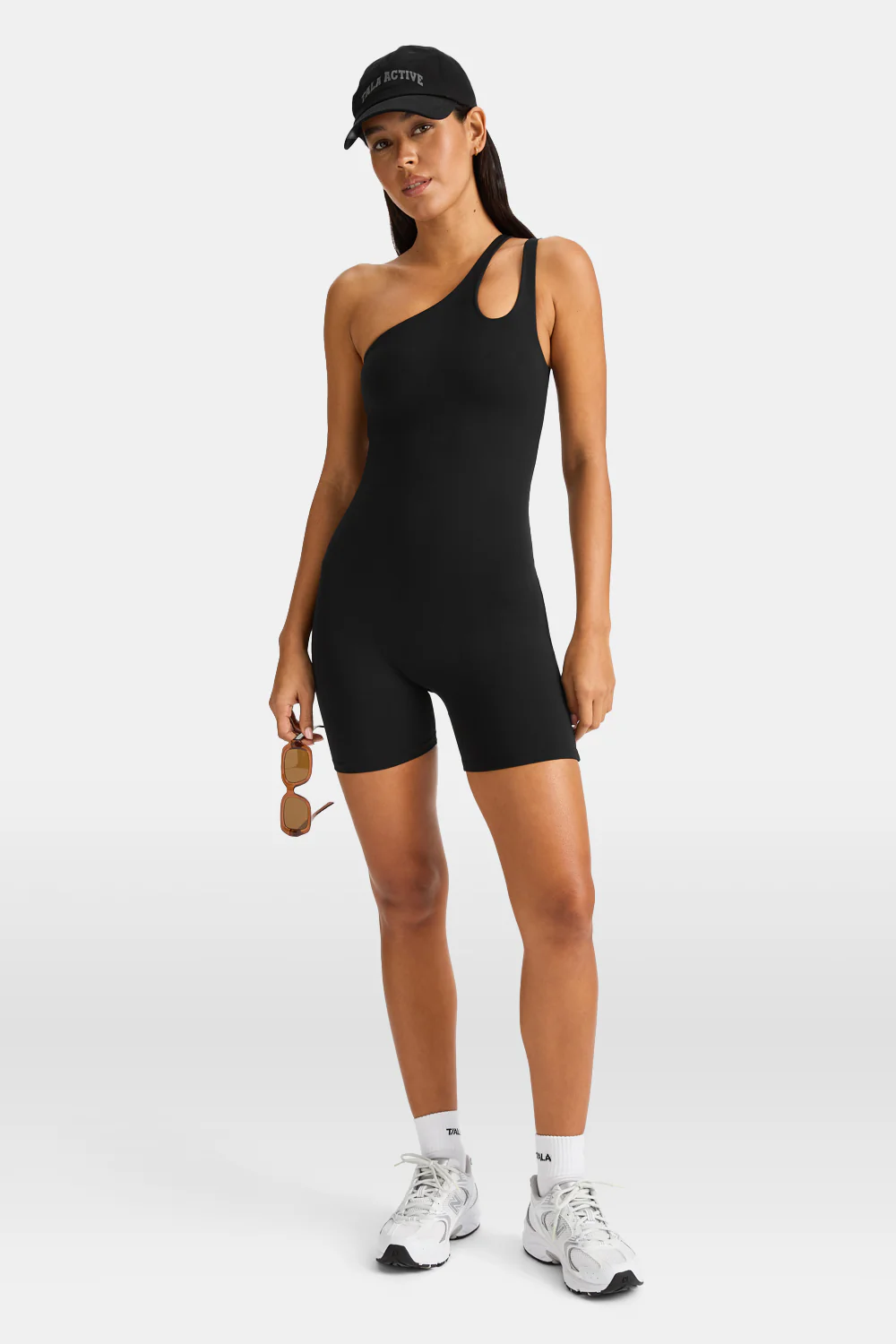 SkinLuxe Asymmetric Unitard - Shadow Black - Image 7