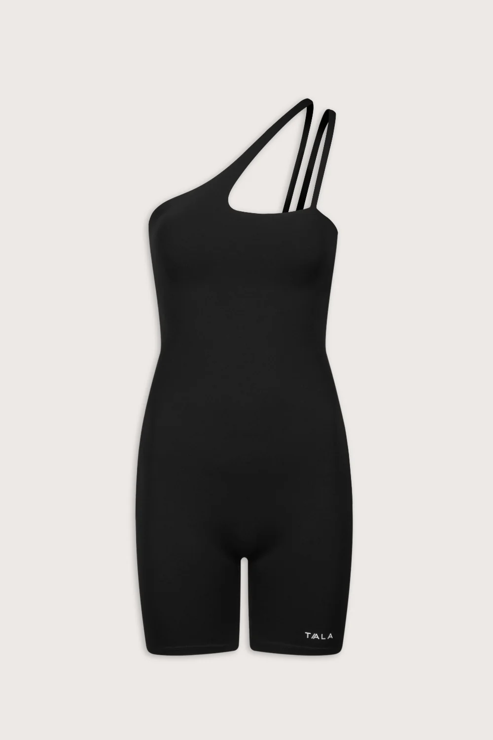 SkinLuxe Asymmetrical Strappy Unitard - Shadow Black - Image 2