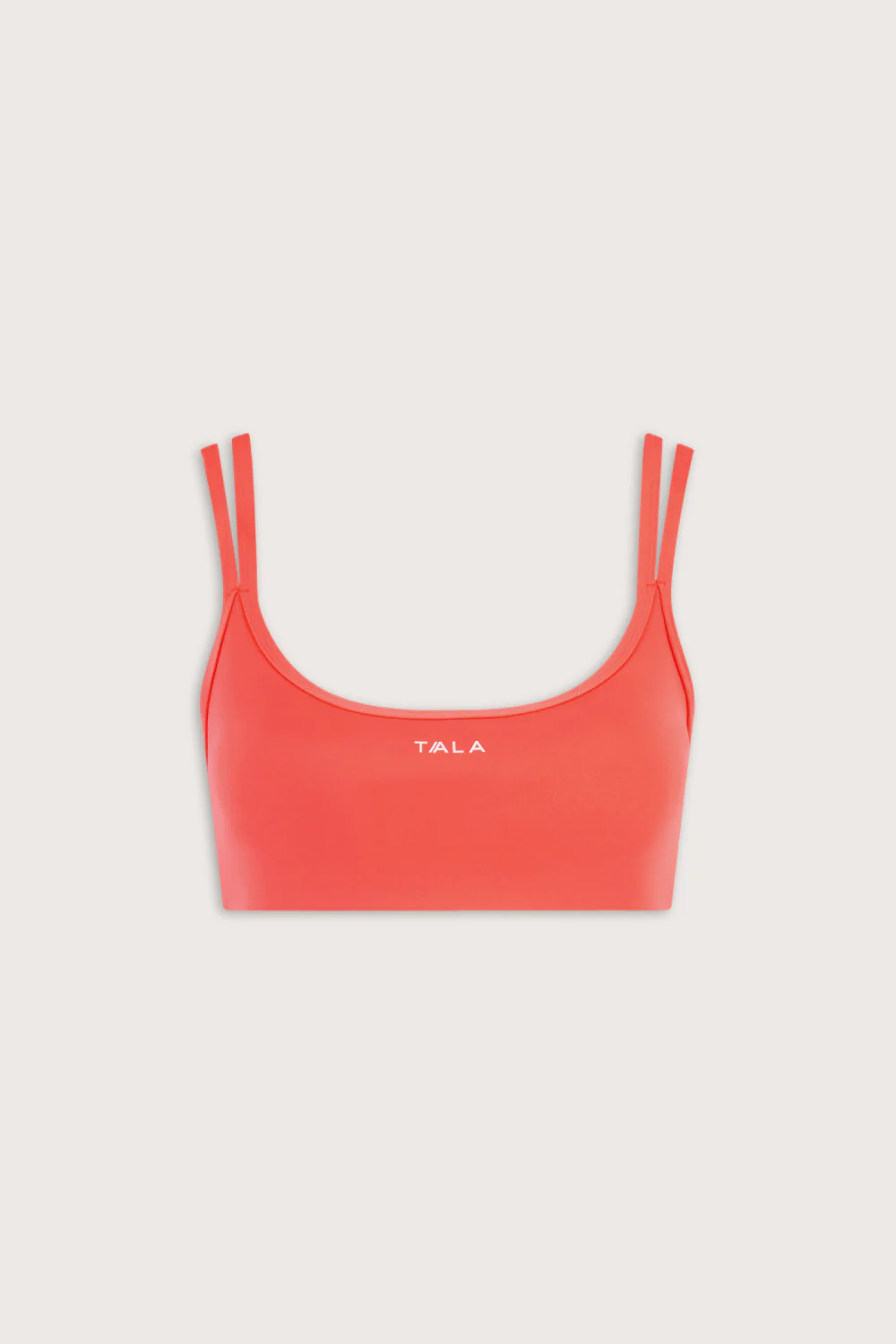 SkinLuxe Bandeau Cross Over Sports Bra - Coral - Image 2