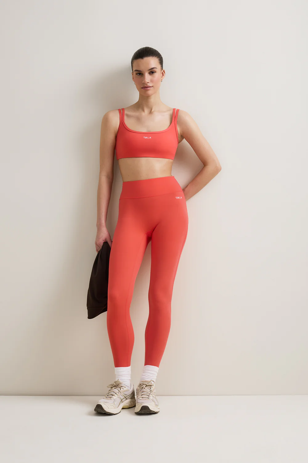 SkinLuxe Bandeau Cross Over Sports Bra - Coral - Image 4