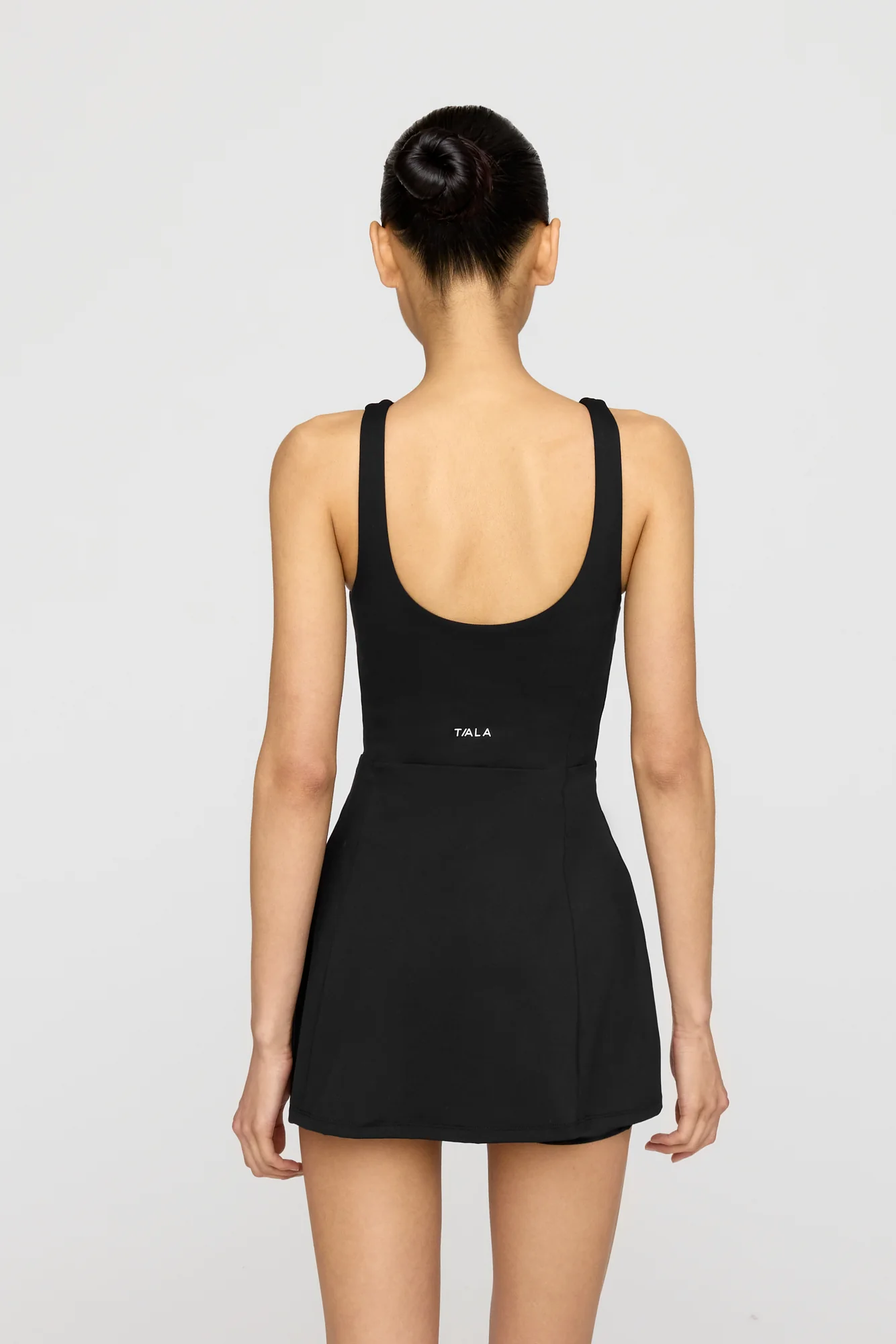 SkinLuxe Built-In Support Side Split Active Dress - Shadow Black - Image 3
