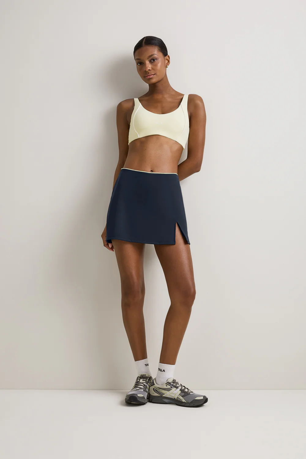 SkinLuxe Contrast Piping Mini Skort - Midnight Navy - Image 3