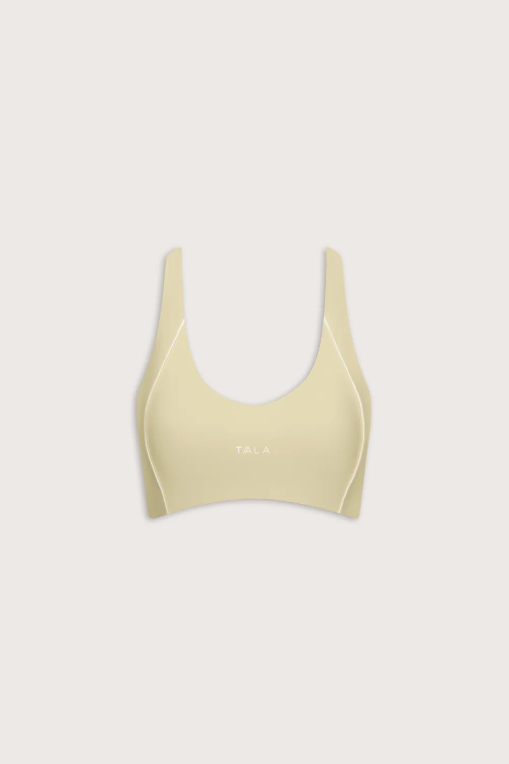SkinLuxe Contrast Piping Sports Bra - Lemon Yellow - Image 2