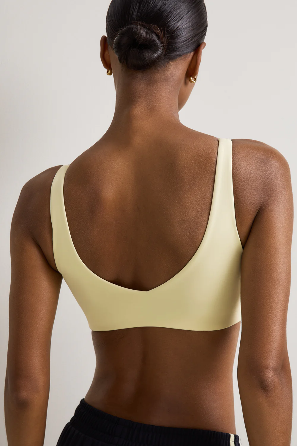 SkinLuxe Contrast Piping Sports Bra - Lemon Yellow - Image 3