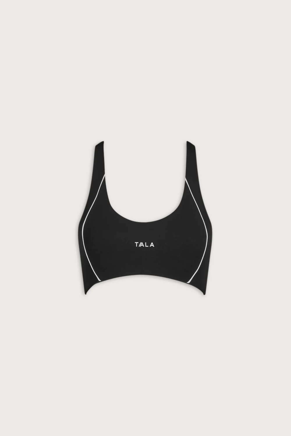 SkinLuxe Contrast Piping Sports Bra - Shadow Black - Image 2