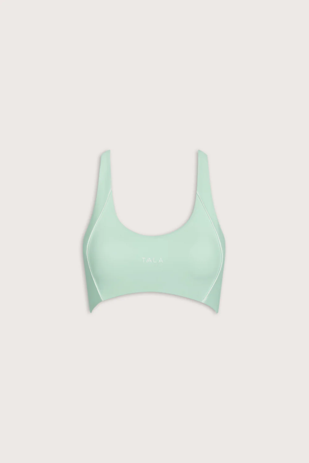 SkinLuxe Contrast Piping Sports Bra - Soft Mint - Image 2