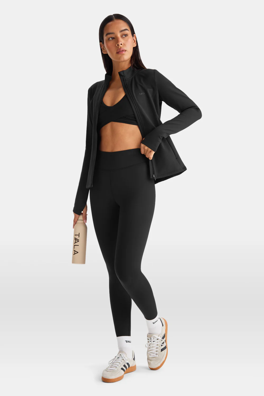 SkinLuxe Fleece High Waisted Legging - Shadow Black - Image 3
