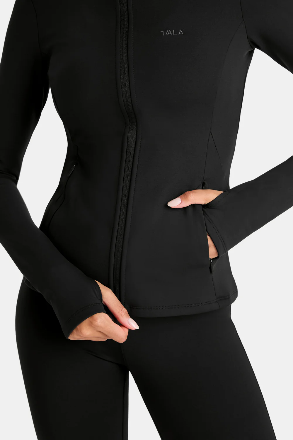 SkinLuxe Fleece Zip Through Jacket - Shadow Black - Image 4