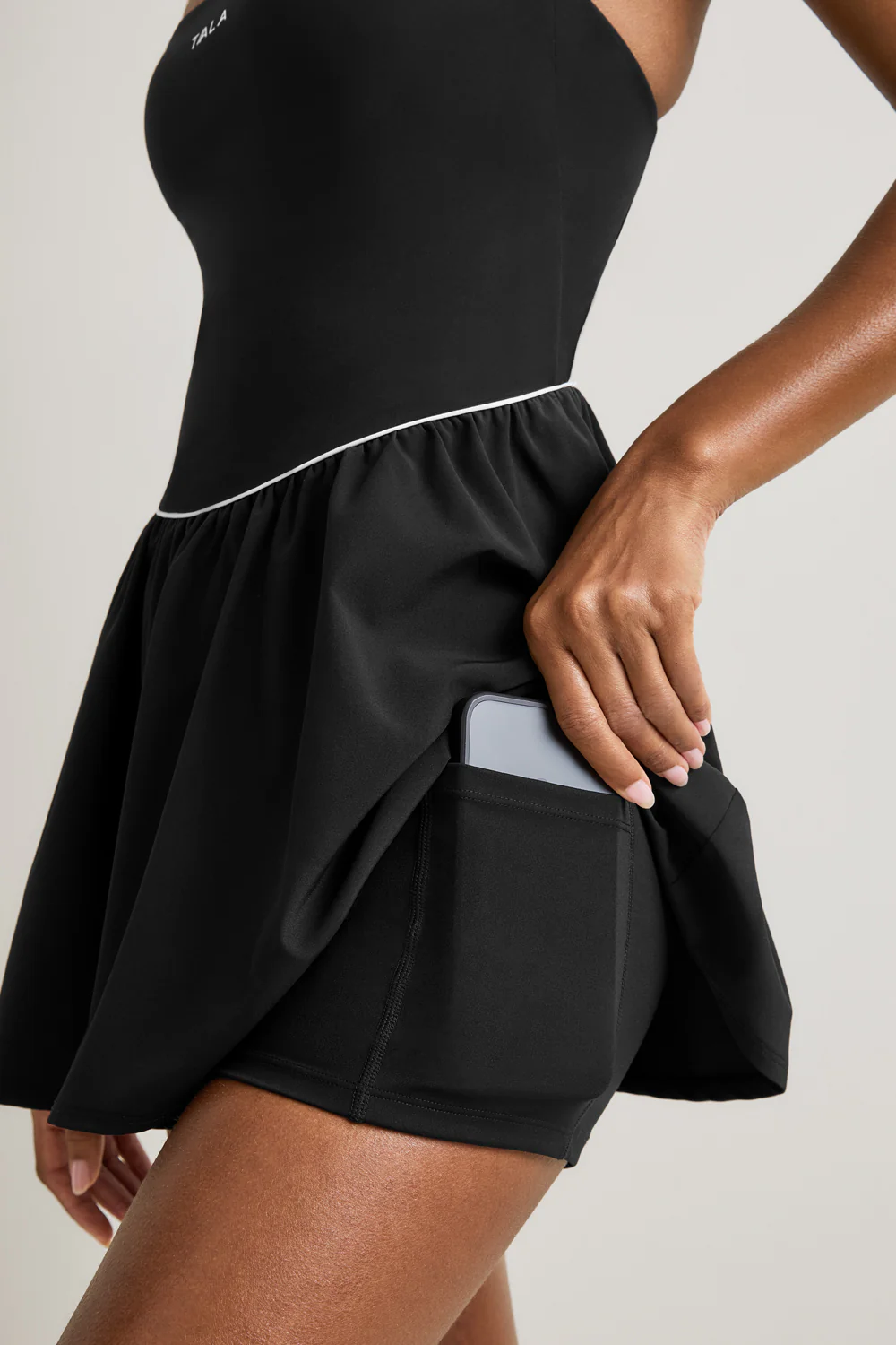 SkinLuxe Floaty Active Dress - Shadow Black - Image 5