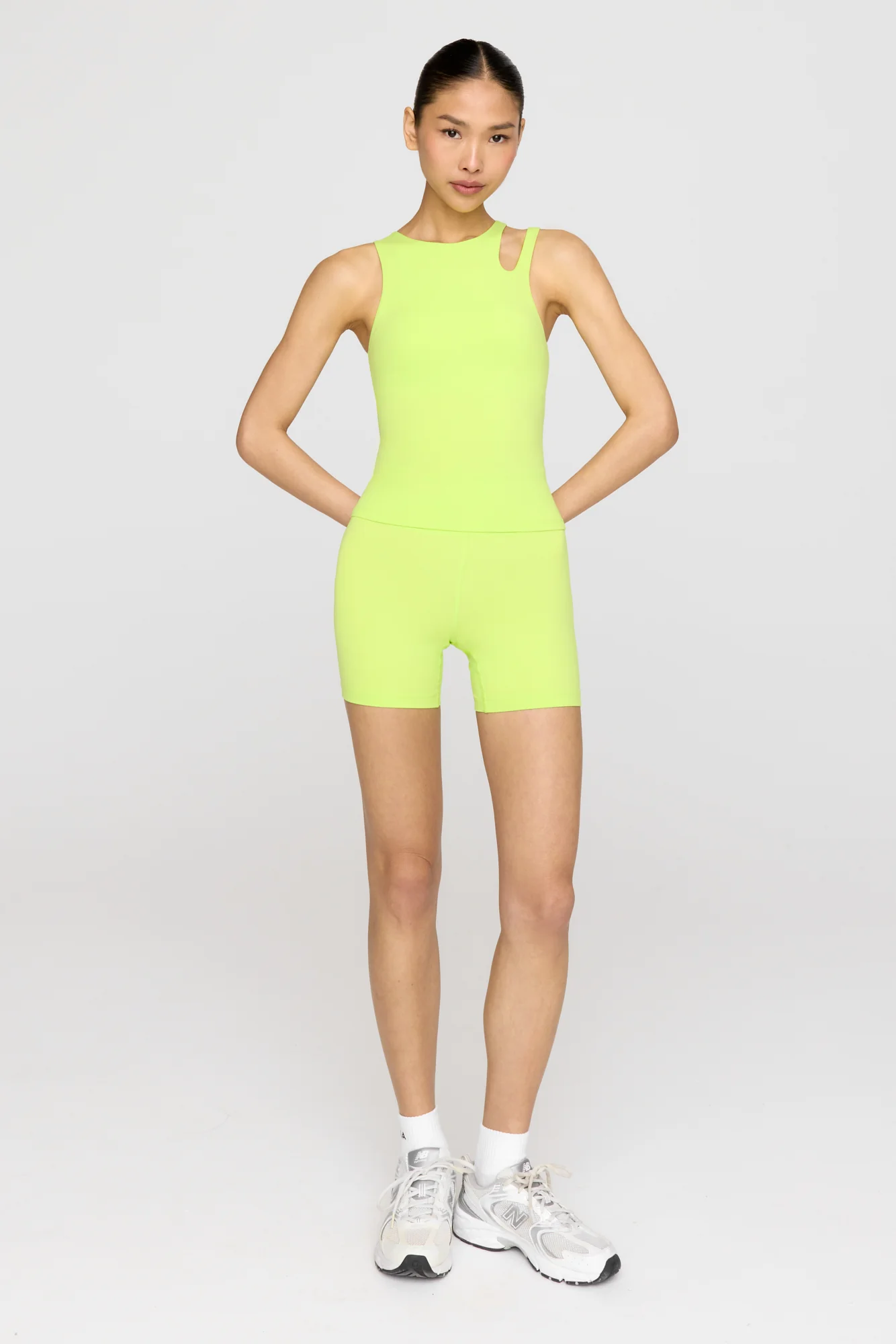 SkinLuxe High Waisted Cycling Shorts - Key Lime