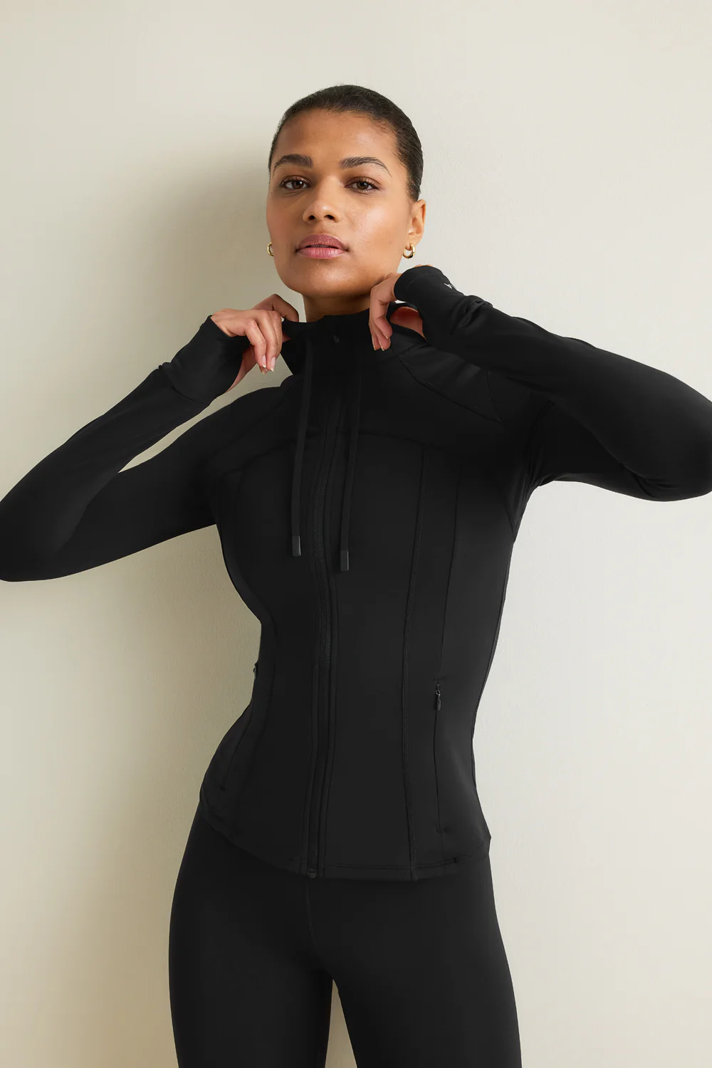 SkinLuxe Hooded Running Jacket - Black - Image 6