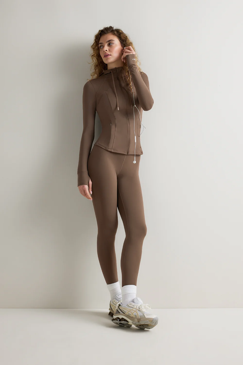 SkinLuxe Hooded Running Jacket - Cortado Brown - Image 3