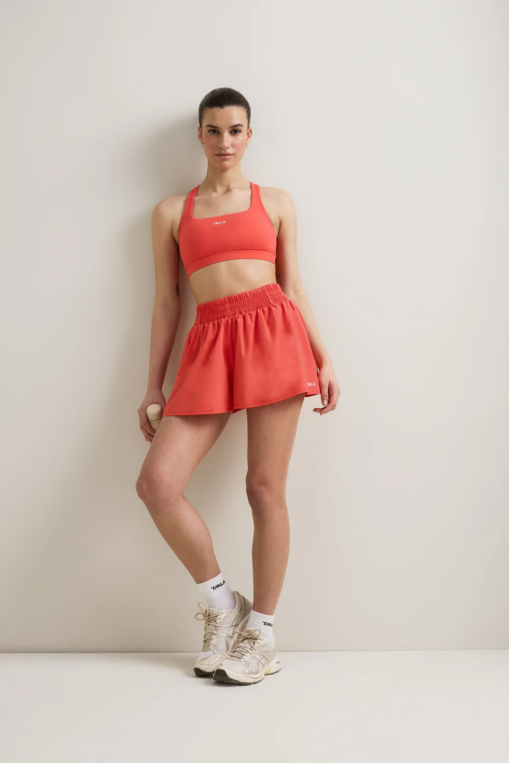 SkinLuxe Ruched Waist Floaty Short - Coral - Image 4