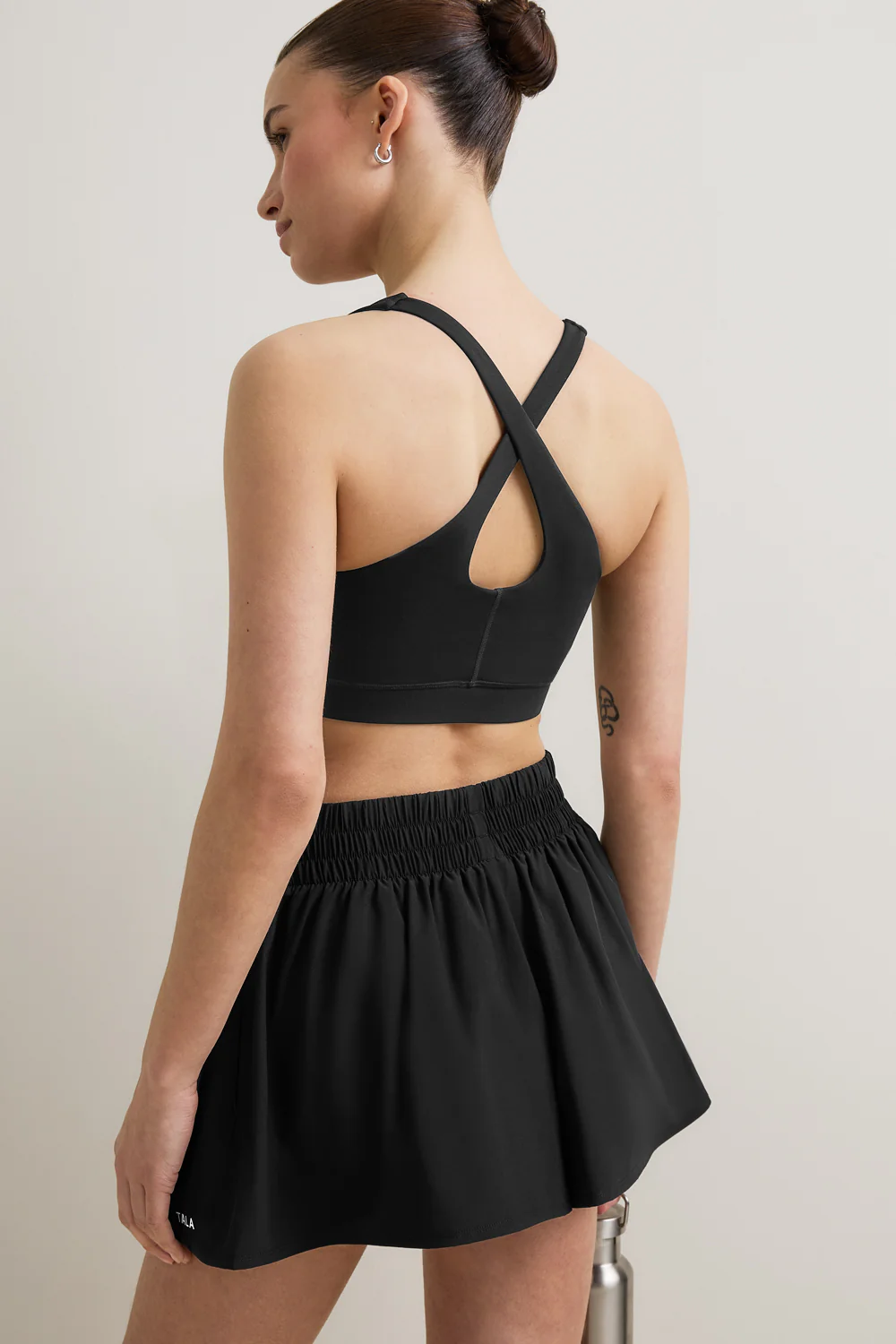SkinLuxe Ruched Waist Floaty Short - Shadow Black - Image 4