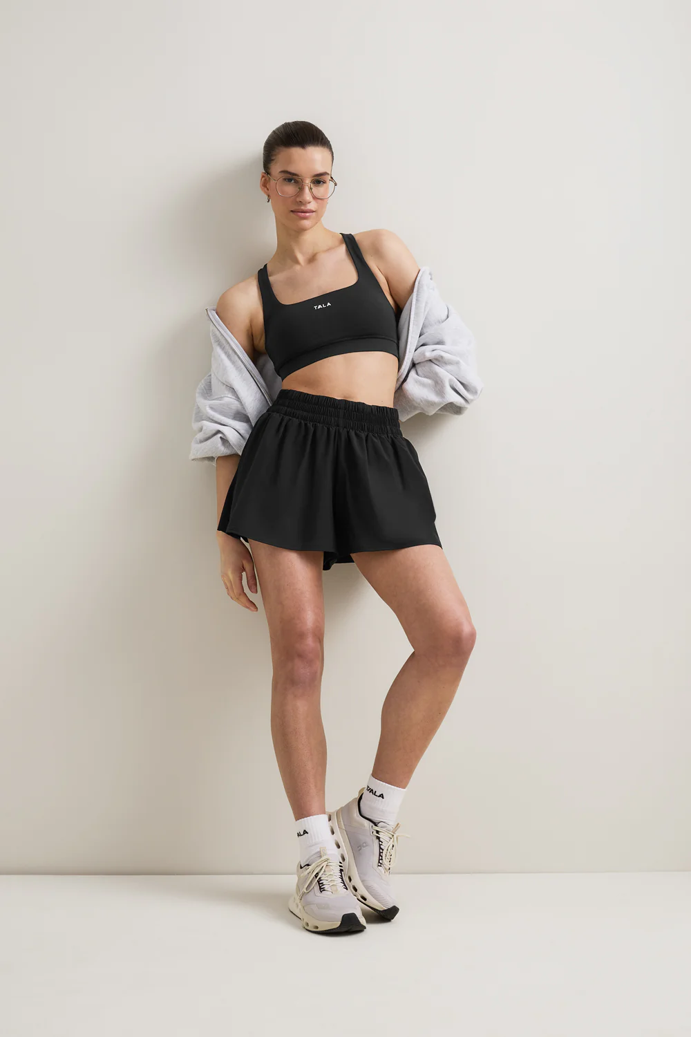 SkinLuxe Ruched Waist Floaty Short - Shadow Black - Image 6