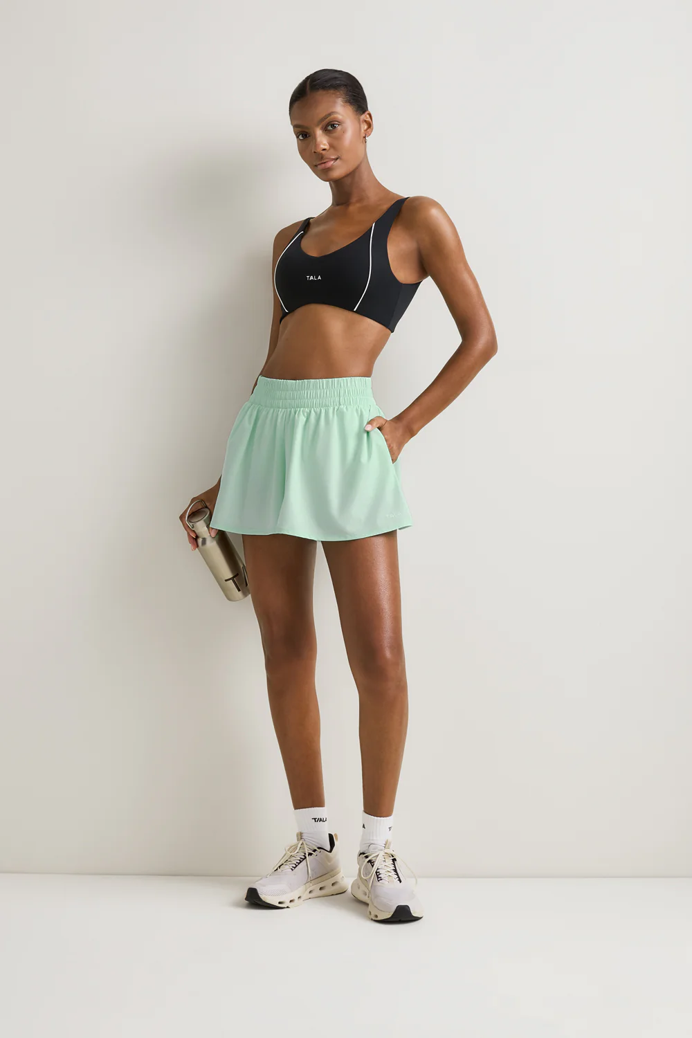 SkinLuxe Ruched Waist Floaty Short - Soft Mint - Image 3